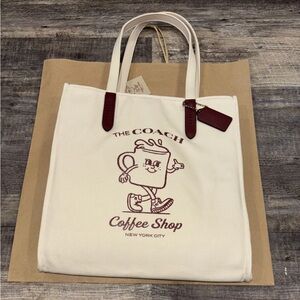 Coach Cafe Lil Miss Jo Coffee Shop Canvas Tote Limited Edition NWT Sold out